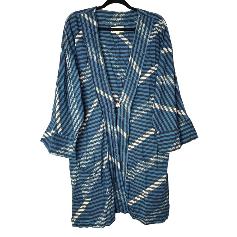 Marketplace‎ Handwork of India Kimono Jacket Nirmaan Womens 1W 1X Deep Sea EUC